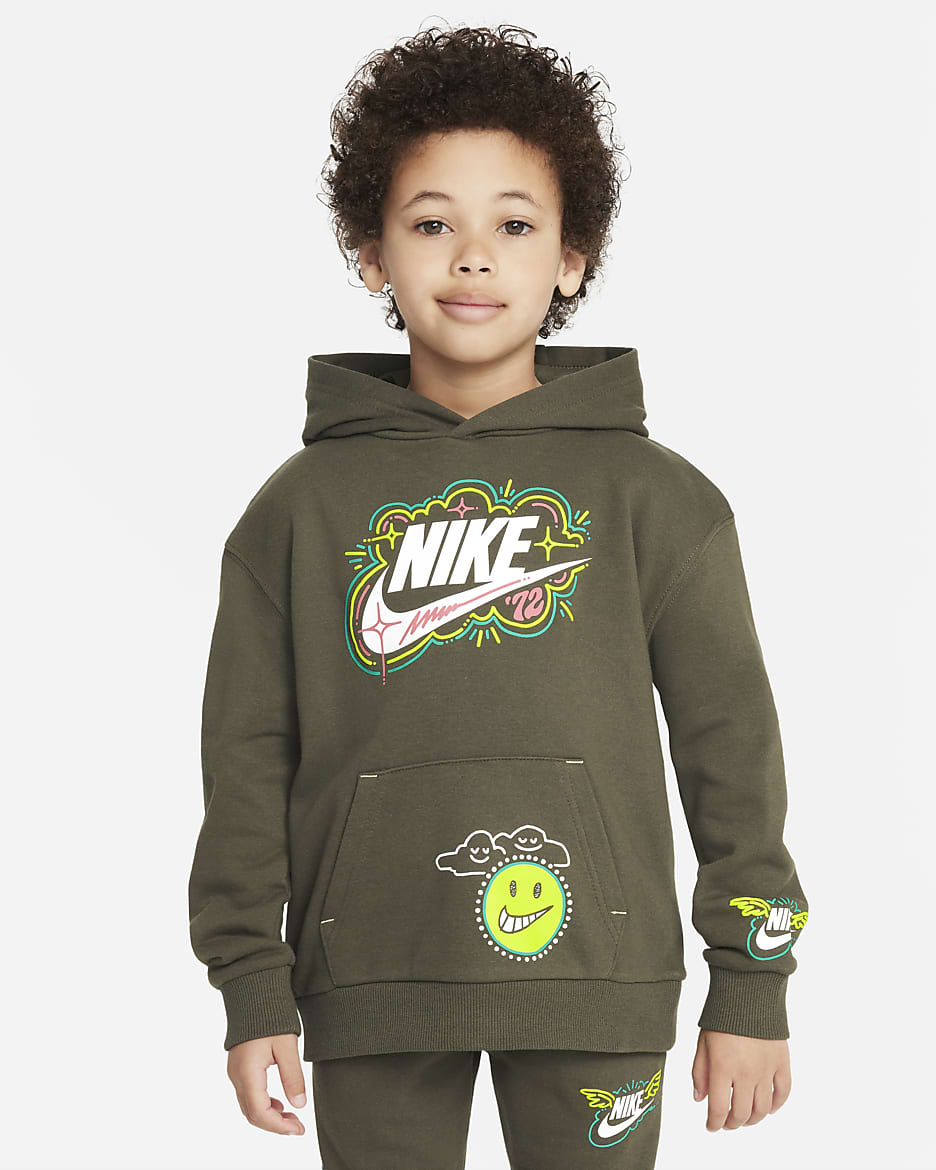 Nike Sportswear Art of Play French Terry Pullover Little Kids Hoodie. Nike